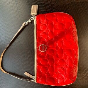 Vintage patent red leather Coach Bag